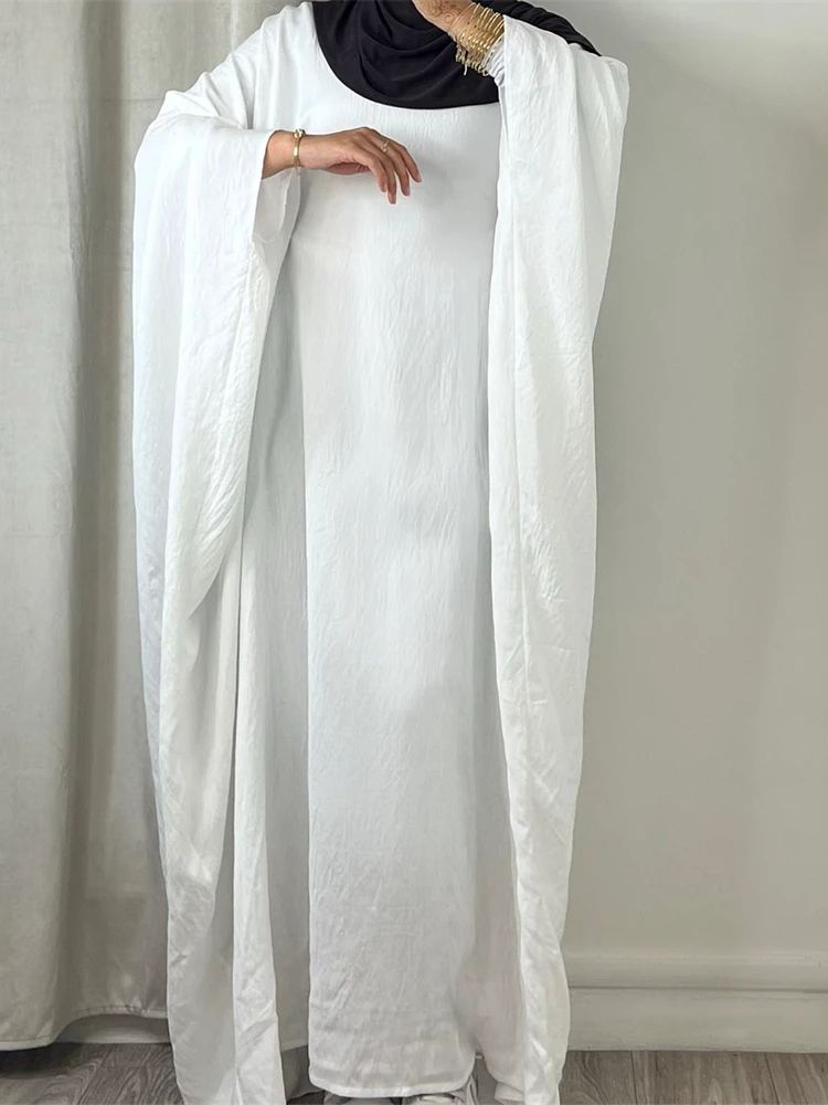 Robe Africaine Modeste en Crêpe Doux pour Femme Musulmane, Kaftan Kebaya, Ramadan, Eid, tiens imar, Chauve-Souris, Abaya, Dubaï, Islam