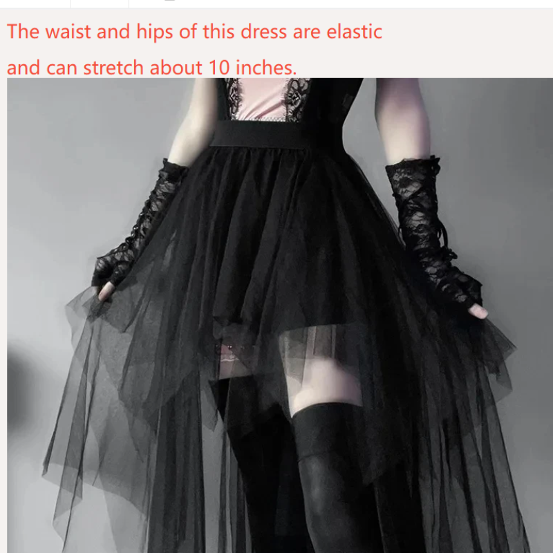 Jupes décontractées Punk Sexy Net fil taille haute jupe irrégulière pour les femmes été nouveau Style gothique européen et américain polyvalent