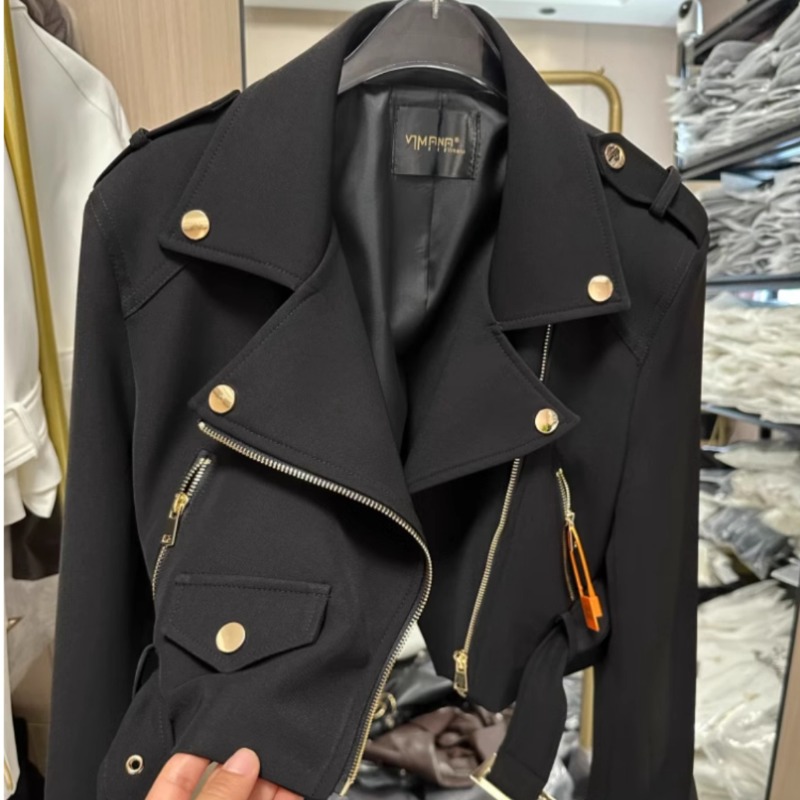 Vestes à fermeture éclair pour femmes, couleur unie, printemps automne, mode coréenne, vêtements d'extérieur courts, streetwear vintage, simple, Chaqueta Mujer