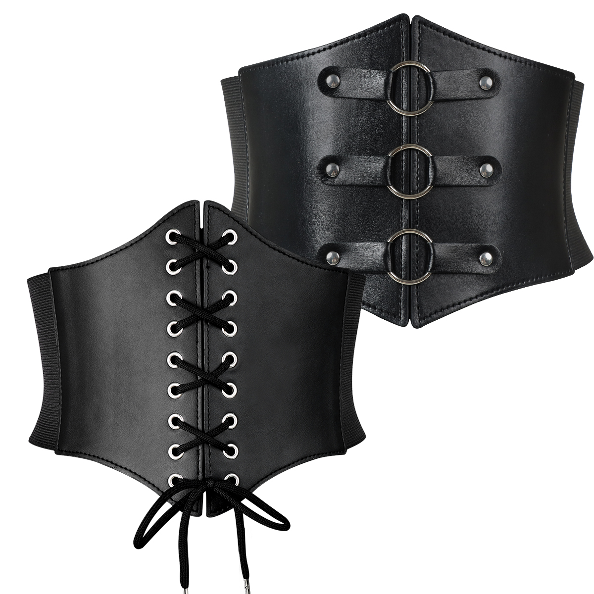 Ceinture Corset Femme Super Large en Cuir PU, Bandeau Amincissant Élastique Taille Haute Polyvalent pour Usage Quotidien, Type Bustier Corset