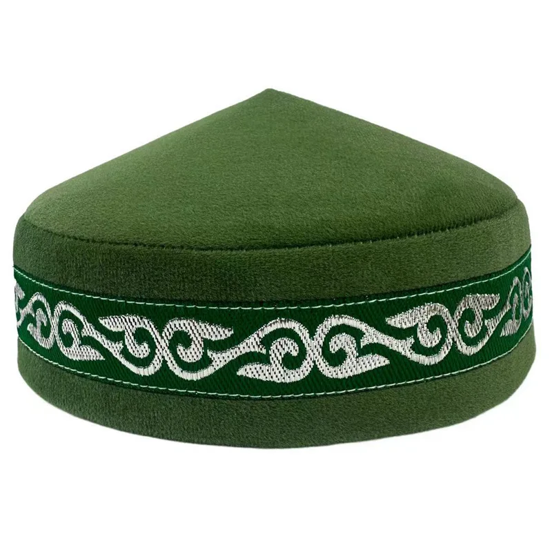 Chapeaux musulmans pour hommes, élégants, bleu, vert, noir, fête de danse faite à la main, en coton, dubaï, turquie, Kufi, Hijab, casquettes de printemps de haute qualité