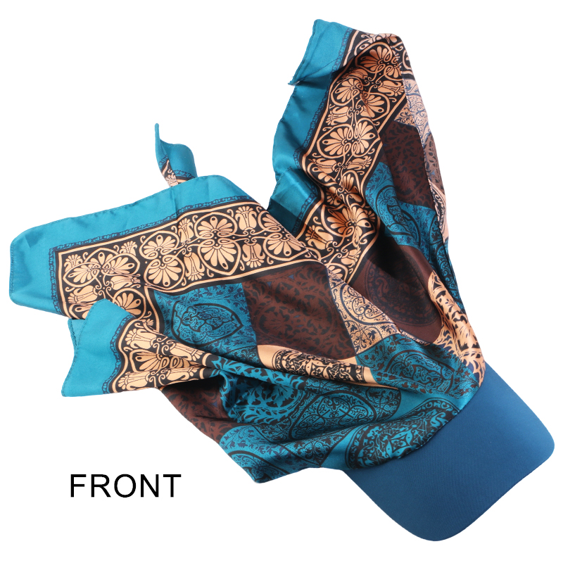 Chapeau de soleil pour femme en satin imprimé avec visière, doux et respirant, style foulard, casquette de baseball