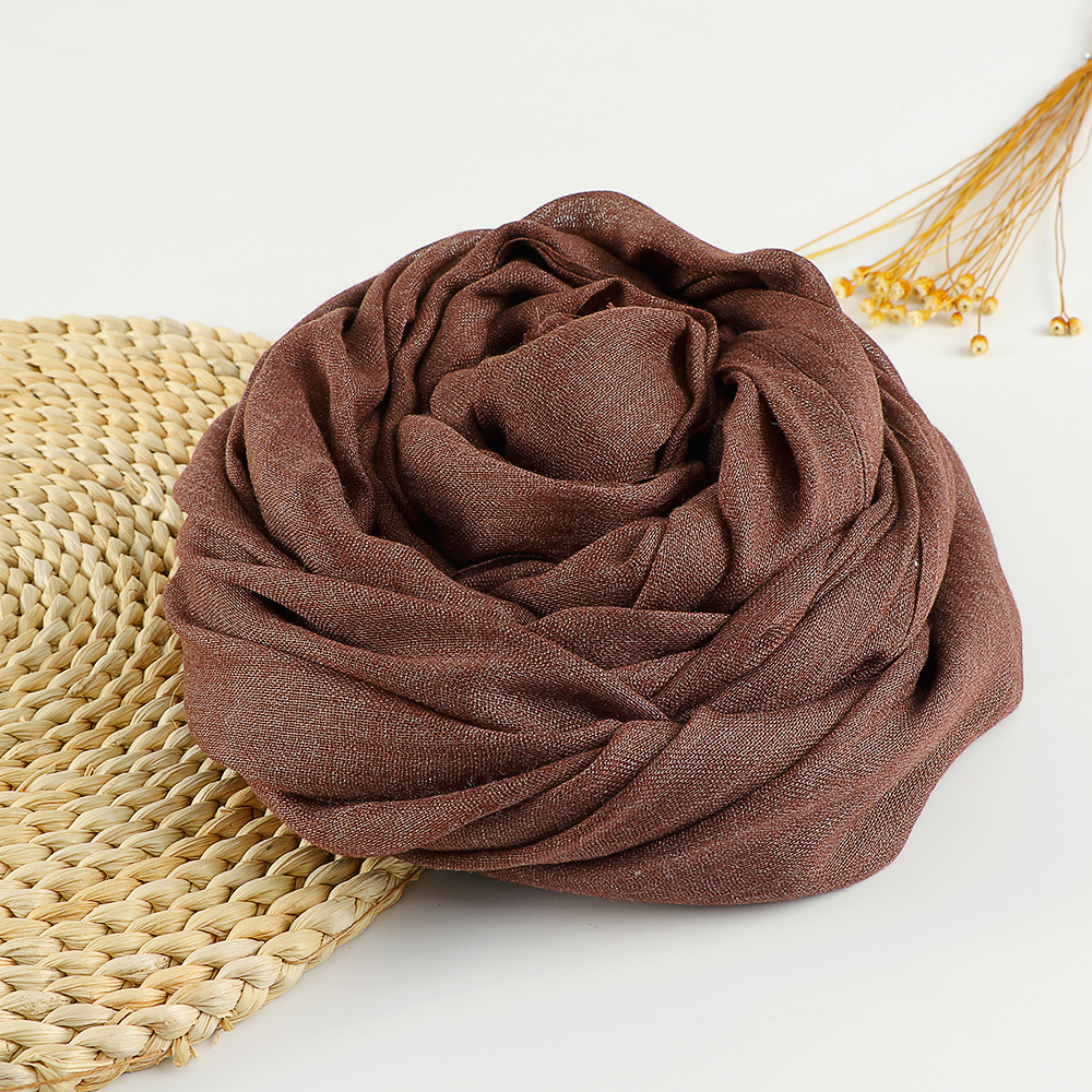Mode lin coton écharpe Hijab grande taille châles doux pour les femmes foulards musulmans couleur unie enveloppes dames bandeau 190*100 cm