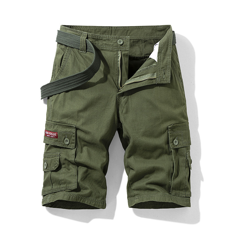 Shorts cargo multi-poches 100 % coton pour homme, coupe ample, longueur genou, pour le travail, les activités de plein air, tactiques, respirants, pour la randonnée quotidienne