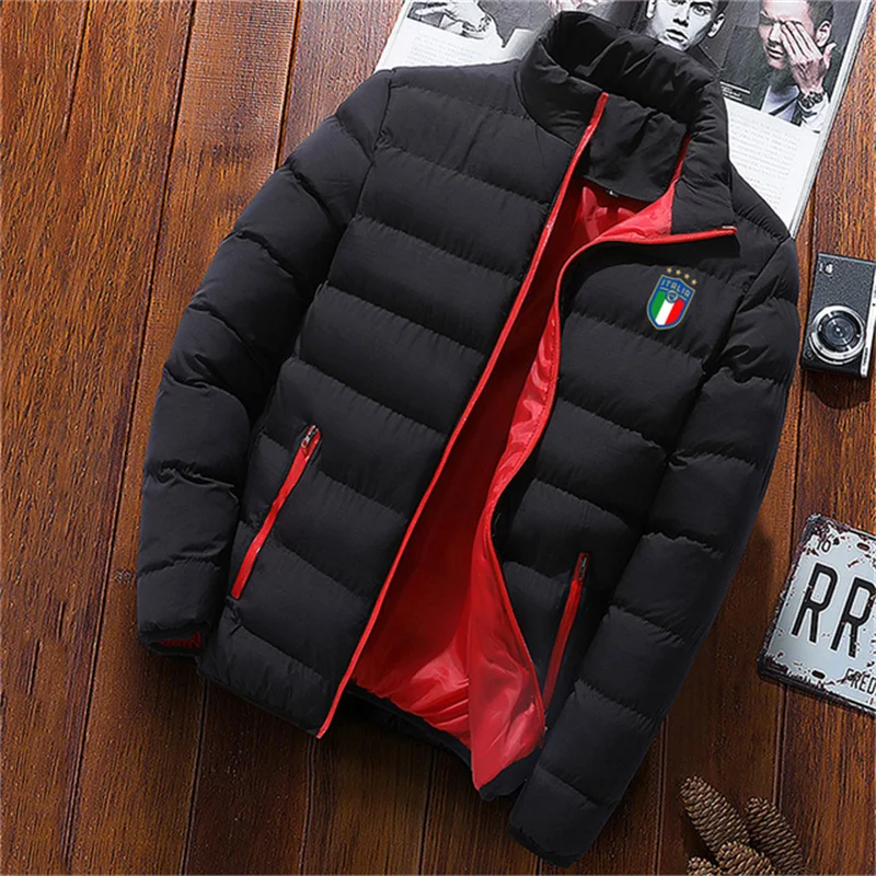 Parka de camping en plein air épaissie pour hommes, manteau de mode pour hommes, veste monochrome, Stand UR, hiver
