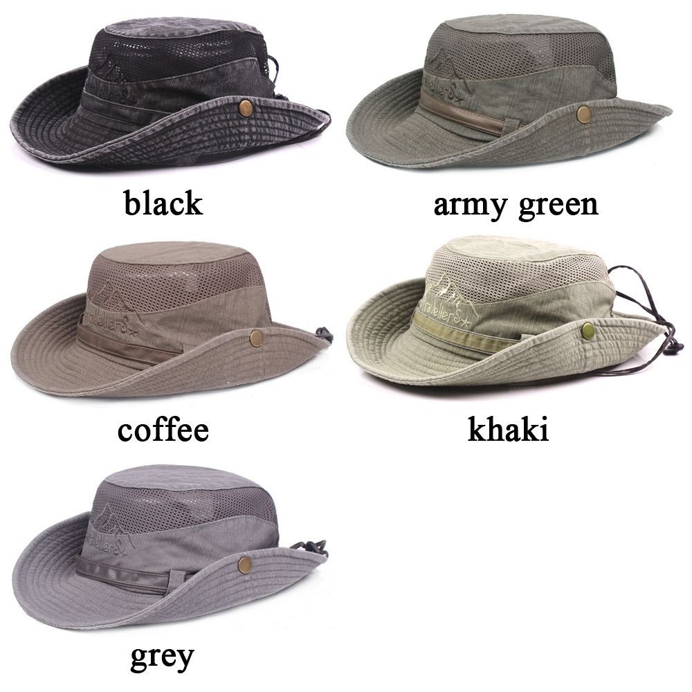 Chapeau de Protection solaire respirant à large bord pour hommes et femmes, chapeau de Jungle, seau, casquette de pêche