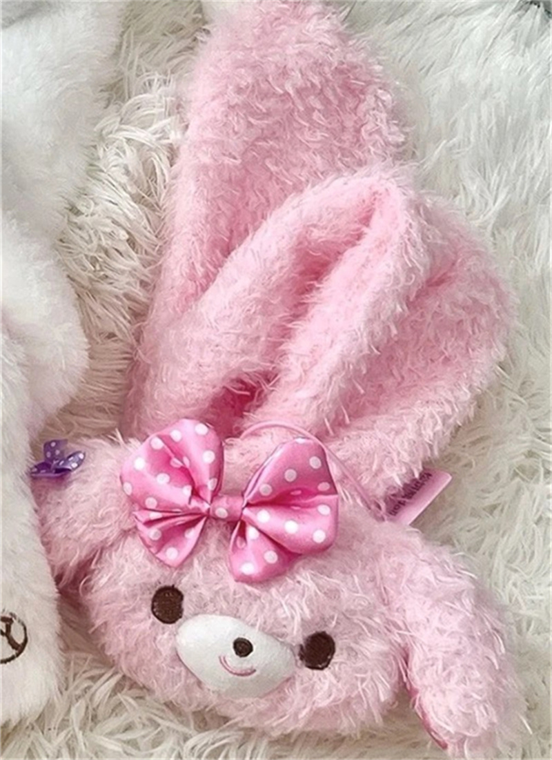Écharpe en peluche Bonbonribbon Bunny pour femme, écharpe d'hiver rose Lolita Kawaii mignonne, cache-cou
