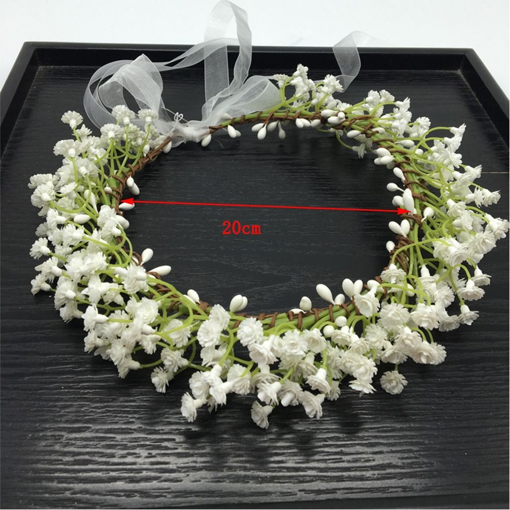 Fournitures de mariage accessoires de cheveux fleur bandeau mariée Corolla chapeaux tissu fleur couronne tête couronne Babysbreath