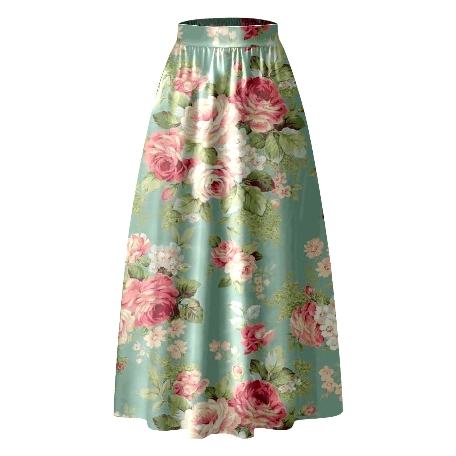 Jupes bohème élégantes coréennes pour femmes, imprimé Floral, Maxi, taille haute, poches, fête, plage, longue, 2024