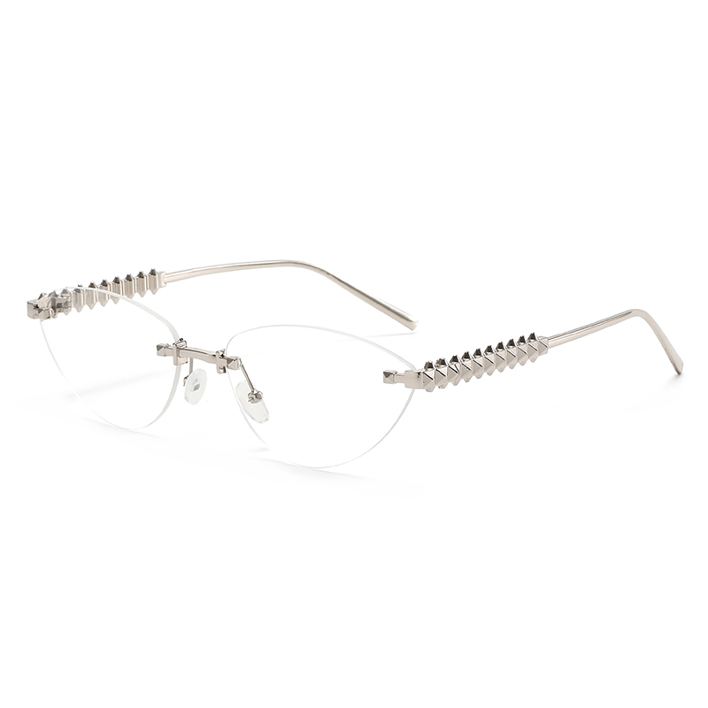 Lunettes de soleil œil-de-chat sans monture pour femme, marque de luxe 2025, ovales, dégradées, tendance, élégantes et uniques