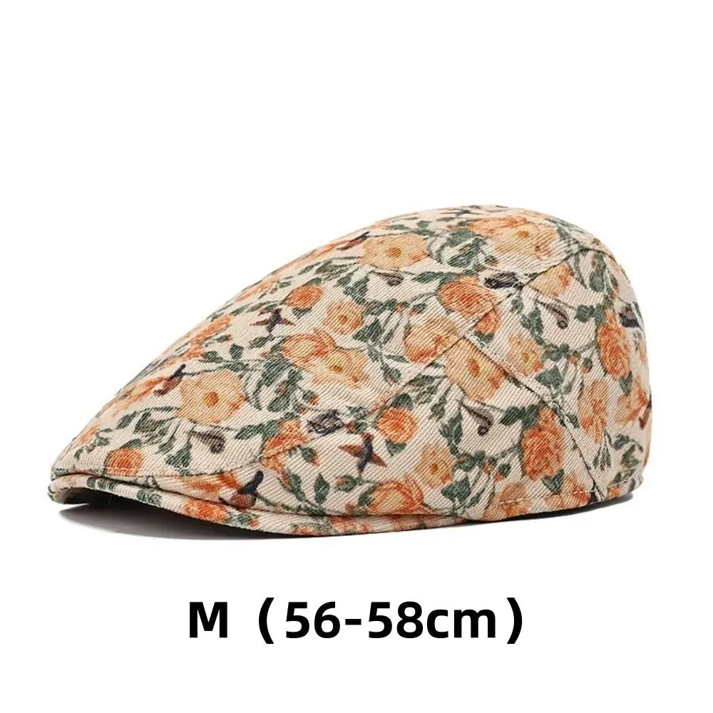 Mode rétro béret à fleurs chapeau de pêche décontracté réglable artiste peintre chapeau automne hiver en plein air casquette à visière hommes femmes