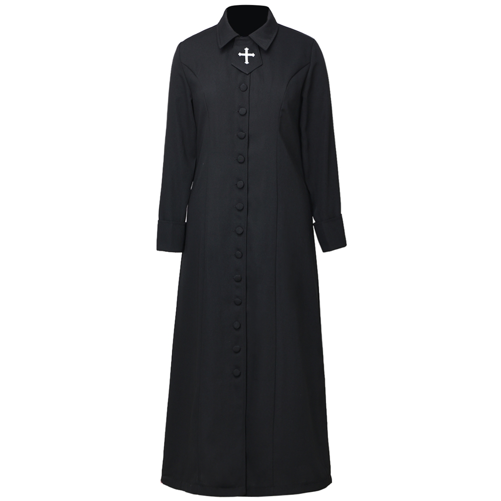 Robe soutane d'église pour femmes, Costume de pasteur de masse de clergé catholique
