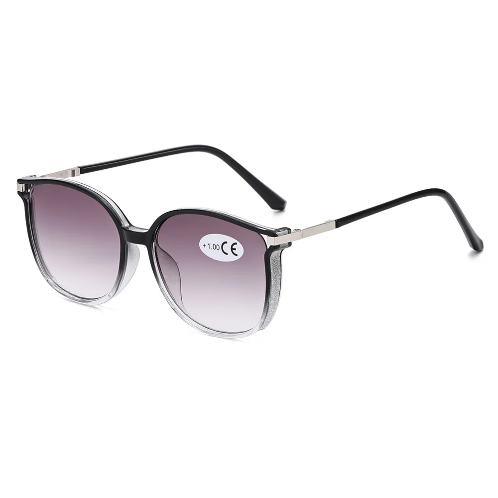 Lunettes de lecture tendance dégradé de couleur pour femmes et hommes, monture brillante de luxe, lunettes de vue lointaine unisexes carrées presbytie 0 à + 4.0