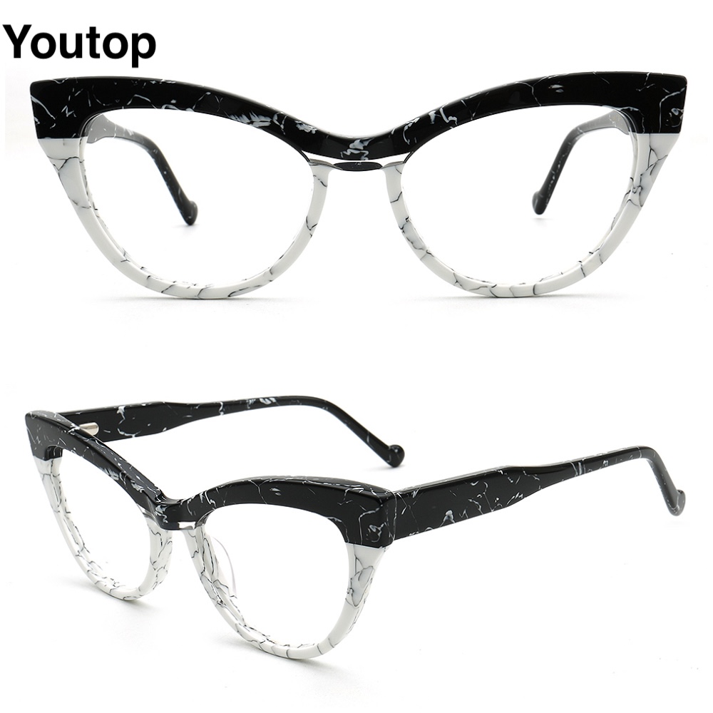 Montures de lunettes optiques œil de chat pour femmes, lunettes rétro, lunettes de myopie, deux tons, mode féminine, délinquants modernes