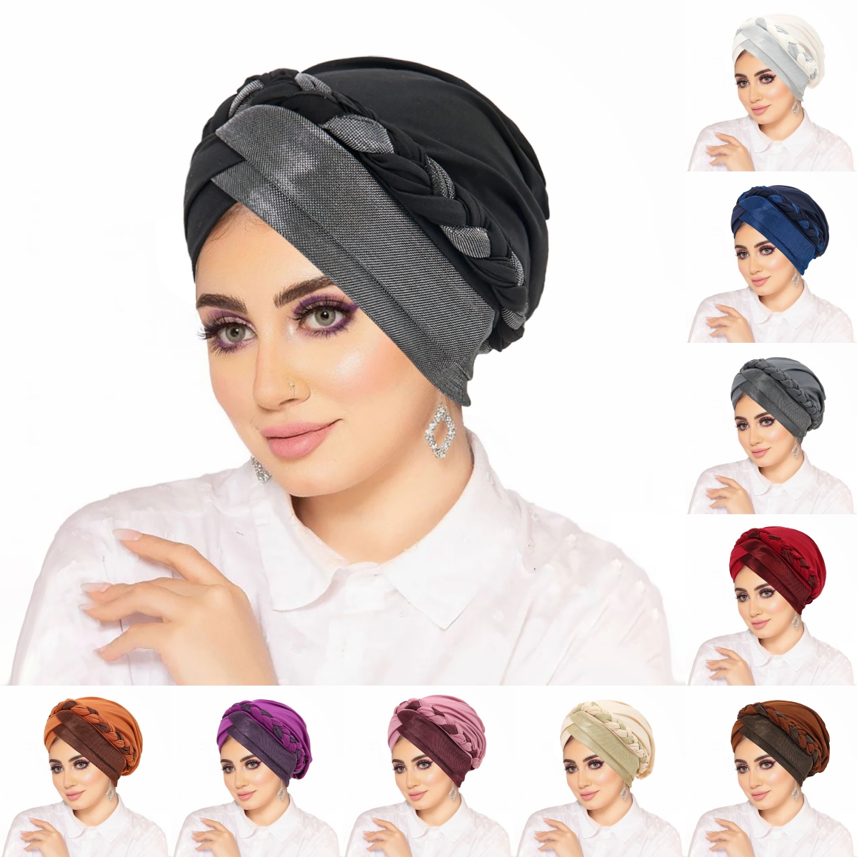 2025 nouvelles femmes musulmanes Hijabs dame islamique chapeaux tresse tête enveloppement chimio casquette Turban chapeau sommeil casquette Cancer chapeau