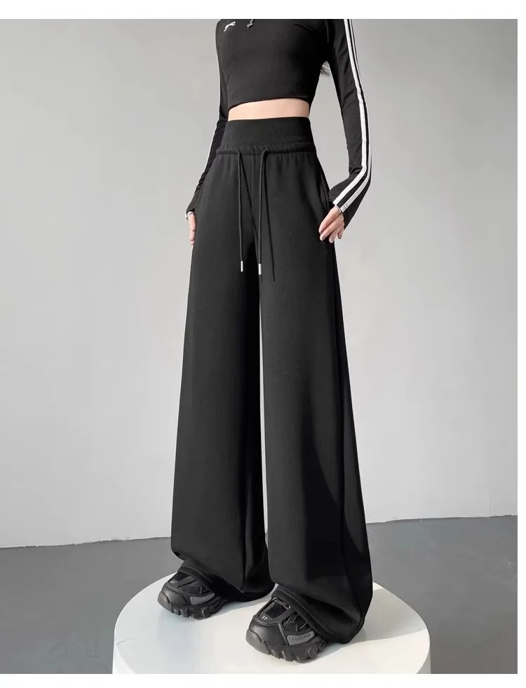 Pantalon Palazzo Élégant pour Femme, Coupe Évasée Large, Taille Haute, Style OL, Idéal pour le Travail