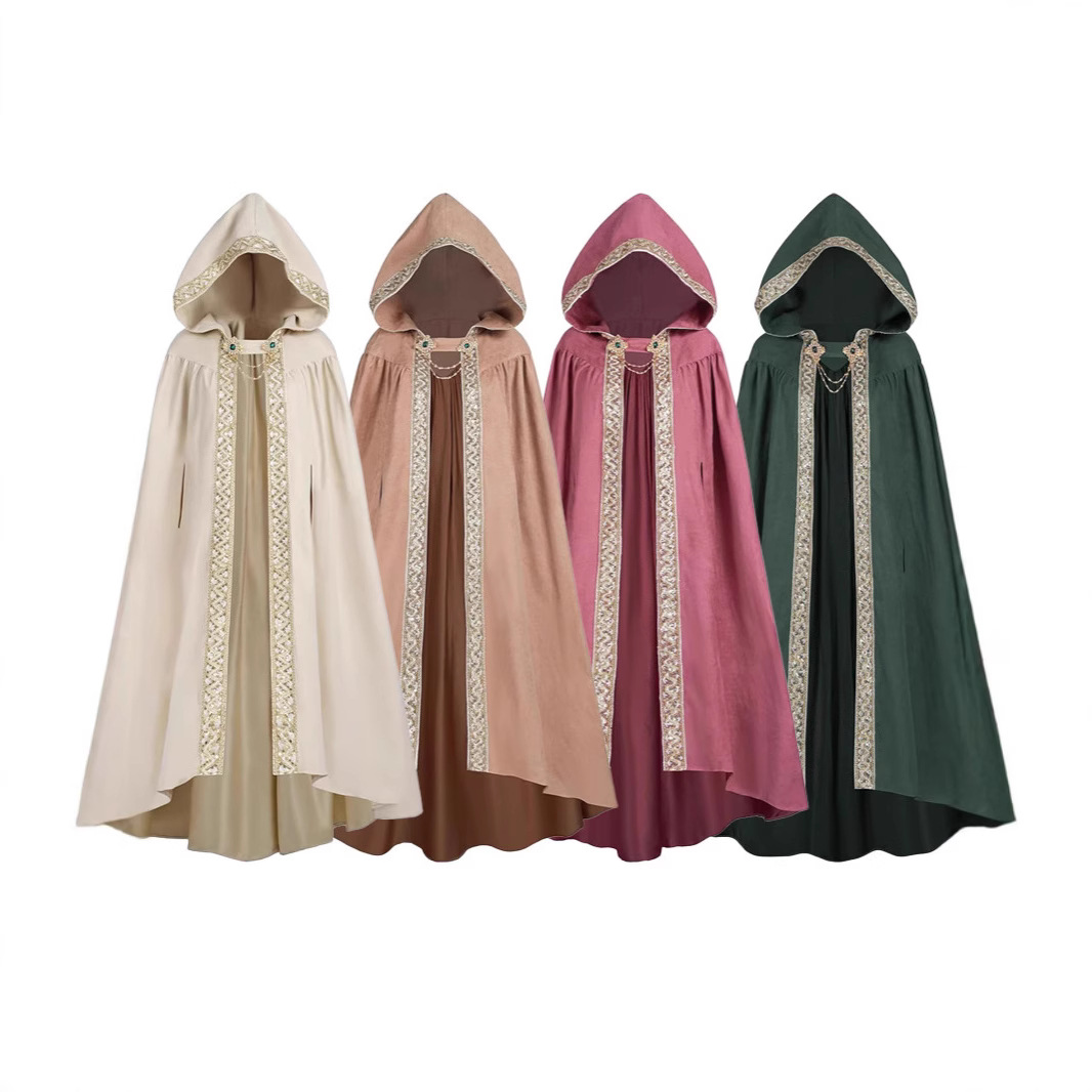 Cape gothique médiévale pour adulte, à capuche, diable de la mort, Vampire, magicien, moine, sorcière, Cosplay, prêtre, pasteur, Robe, Costume d'halloween