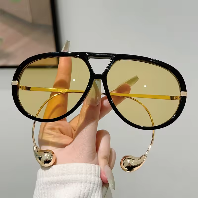 Marque de luxe concepteur surdimensionné pilote lunettes de soleil femmes pour hommes 2025 populaire Vintage lunettes de soleil Punk Double pont
