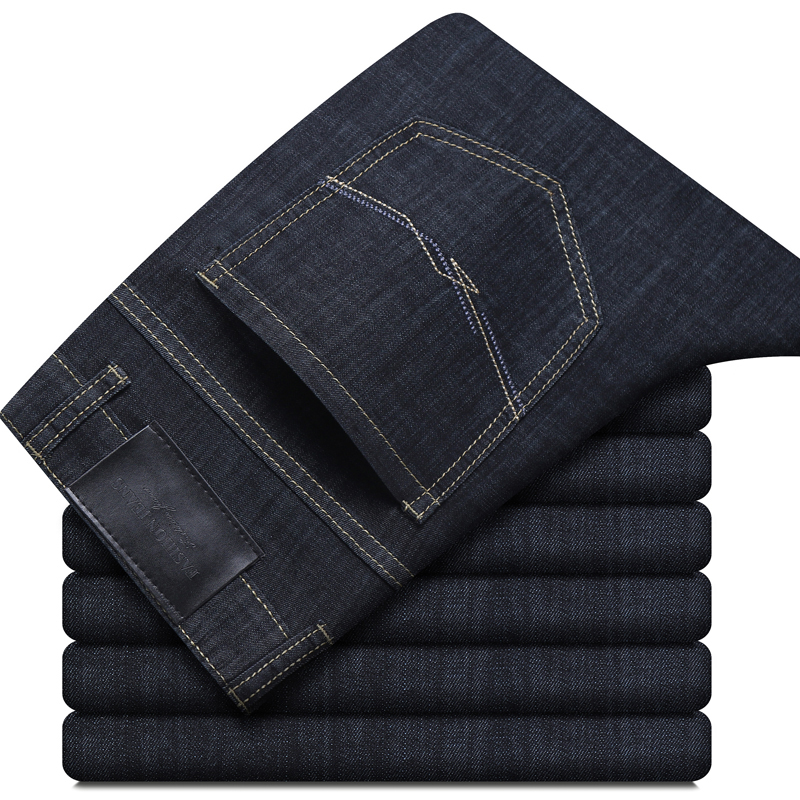 Été nouveau élastique hommes jean mode confortable affaires droite Stretch coton décontracté Denim pantalon marque mâle mince pantalon