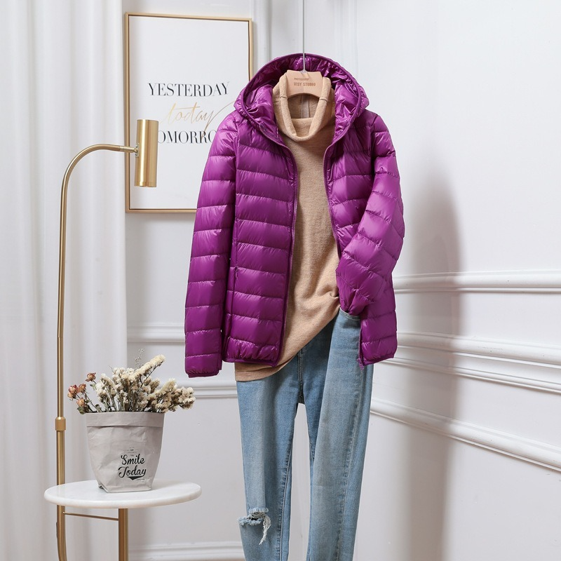 Doudounes à capuche ultralégères pour femmes, 2023 duvet de canard blanc, parkas décontractées, compressibles, printemps, hiver, nouveau, 90%