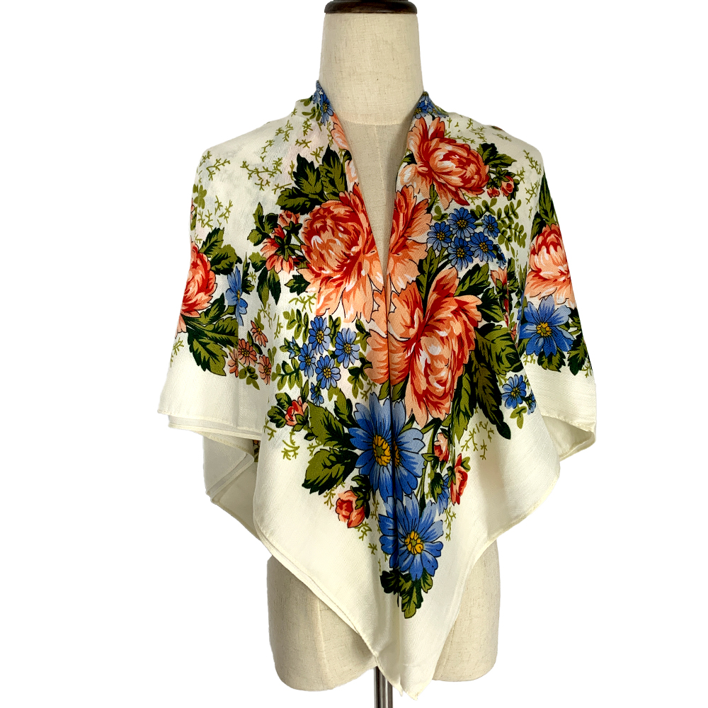 Châles et enveloppes carrés en Viscose imprimé Floral pour femmes, écharpe de voyage Boho, châle russe, foulard National, grand Bandana, nouvelle collection 2023