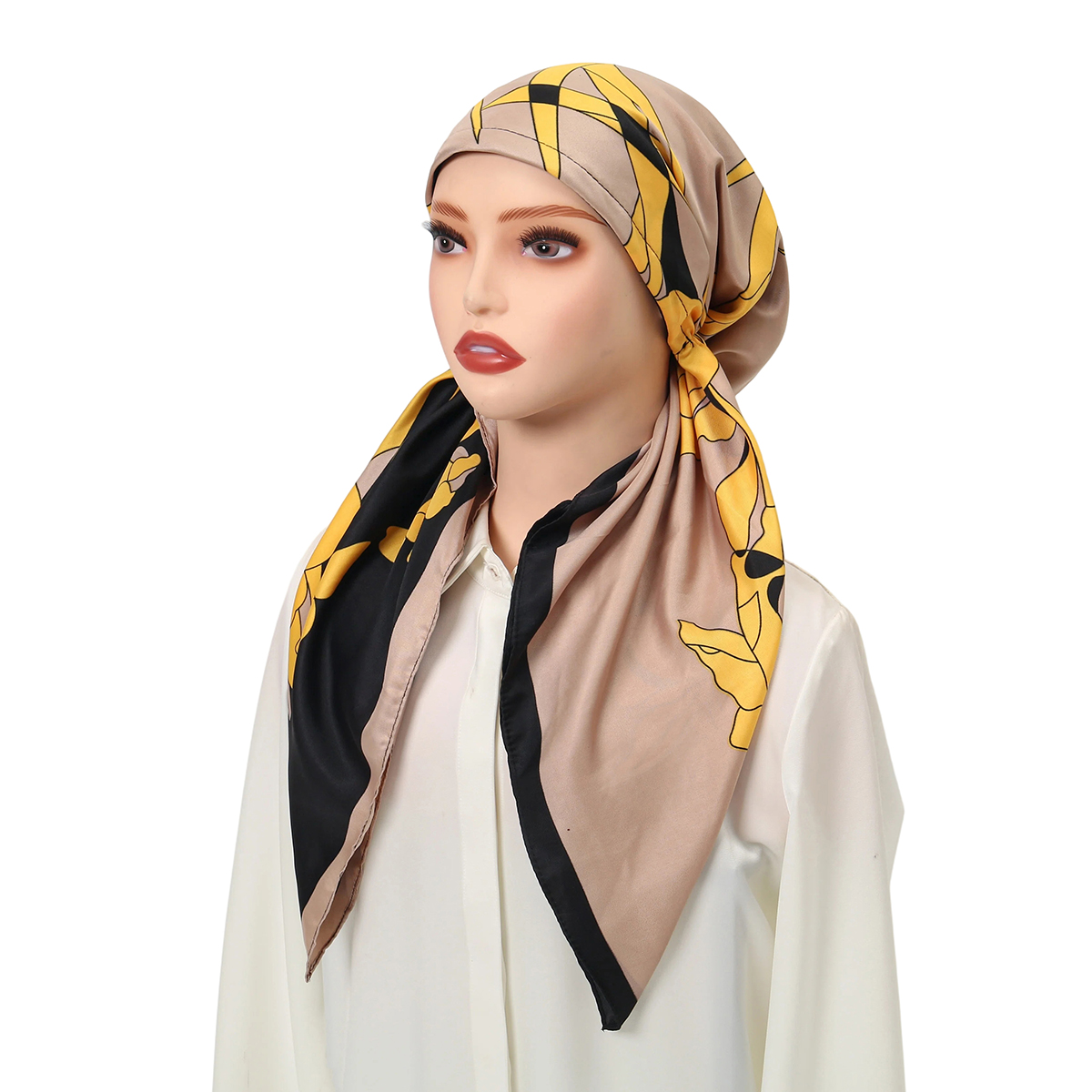 Nouveau Foulard Pré-noué Imprimé 2026 pour Femme Musulmane, Turban Chimiothérapie, Couvre-chef pour Perte de Cheveux, Bandana Extensible