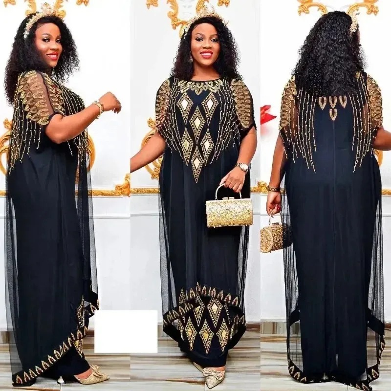 Robes de Soirée et de Mariage Personnalisées Grande Taille pour Femmes Africaines 2025 – Nouveaux Modèles Dashiki, Ankara, Broderie Bazin Riche