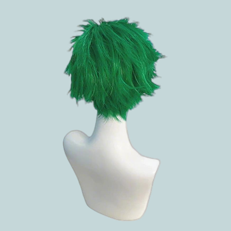 Perruque de Cosplay Anime Straw Hat Pirates Roronoa Zoro, cheveux synthétiques courts verts pour femmes et hommes, accessoires de fête de carnaval d'halloween
