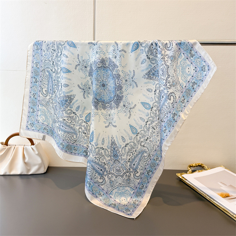 Nouveau Foulard Carré Femme 2026 – Imprimé Paisley, Bandeau Cheveux, Écharpe Douce, Voile Hijab, Foulard de Tête Féminin