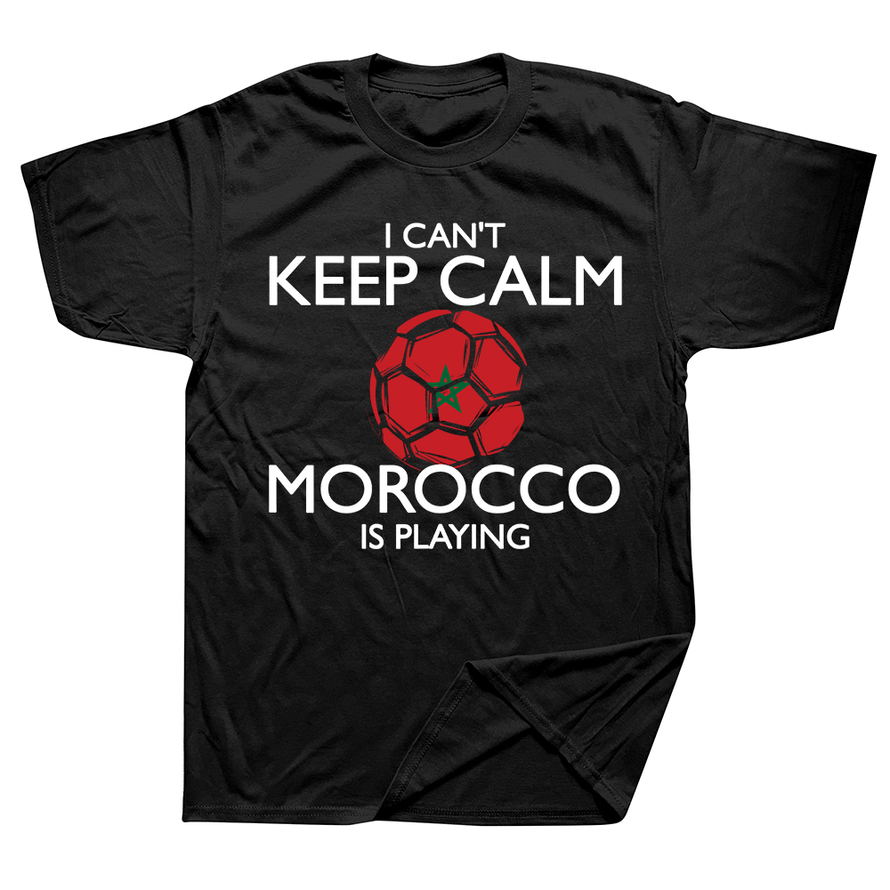T-shirt de football marocain à manches courtes pour hommes, t-shirts graphiques amusants, streetwear en coton, cadeaux d'anniversaire, vêtements pour hommes