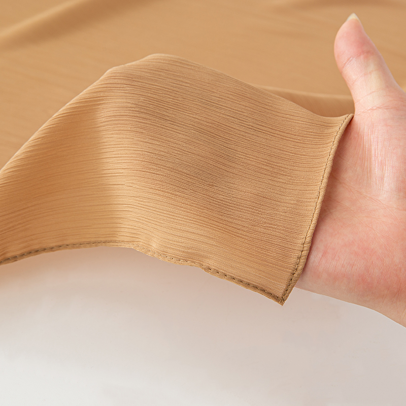 Petit froissé en mousseline de soie Hijab bonne couture solide plaine écharpe de haute qualité Premium malaisien femmes foulards Hijabs Long châle
