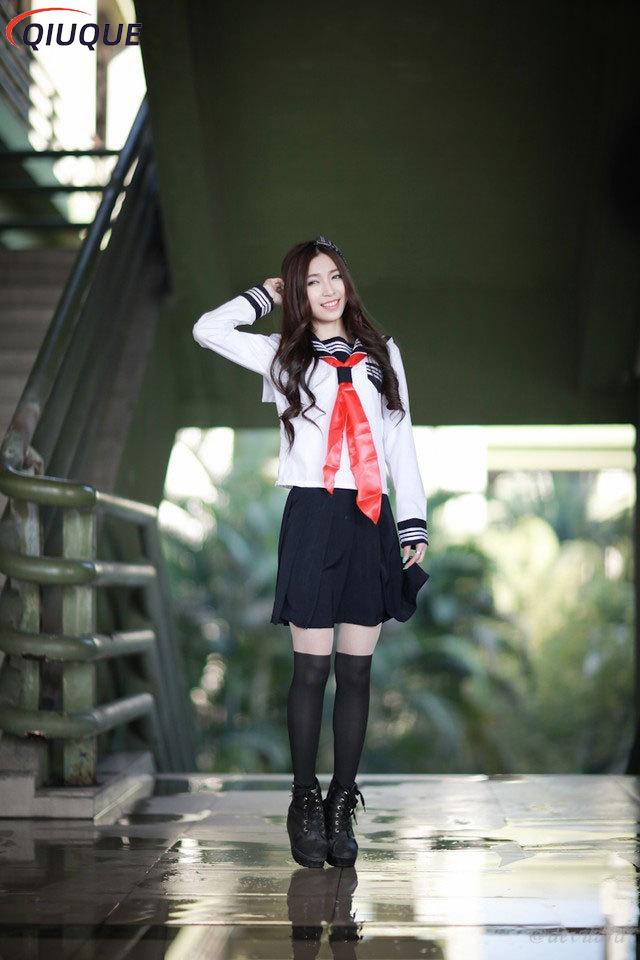 Uniformes scolaires japonais pour filles, Costume de marin de la marine, Costume de Cosplay Anime Hell Girl Enma Ai pour femmes, tenues de Costume