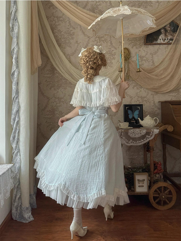 Robe d'été française élégante pour femmes, Design Chic Lolita Y2k, dentelle épissure, nœud, rétro, Bandage, douce princesse, tenues de fête