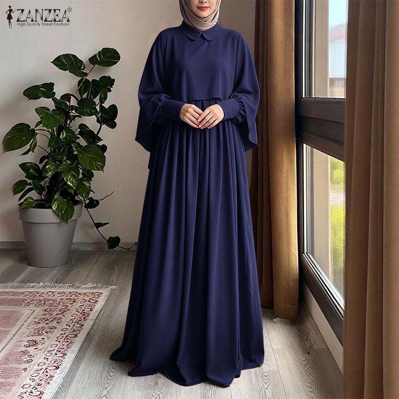 Ensembles modestes pour femmes musulmanes, 2 pièces, robe et chemisier poncho, tenues hijab ZANZEA pour le Ramadan, ensembles 2 pièces, hauts à manches longues