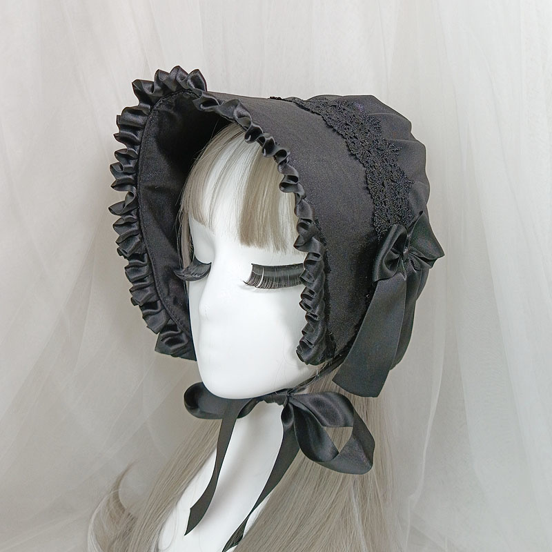 Bonnet en dentelle multicouche victorienne Vintage, chapeau gothique Lolita pour femmes et filles, chapeau de Cosplay de demoiselle d'honneur, couvre-chef