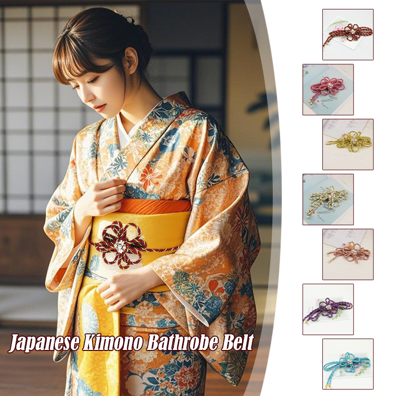 Ceinture de peignoir Kimono japonais, pétales tissés à la main, nœud propieux, décoration de perles, taille Obi, accessoires de ceinture, broche