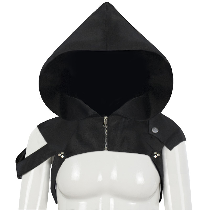 Écharpe de Capot d'Halloween Steampunk, Cache-Cou, Accessoire de Cosplay, Équipement de Casque pour Adulte, Homme et Femme, Noir