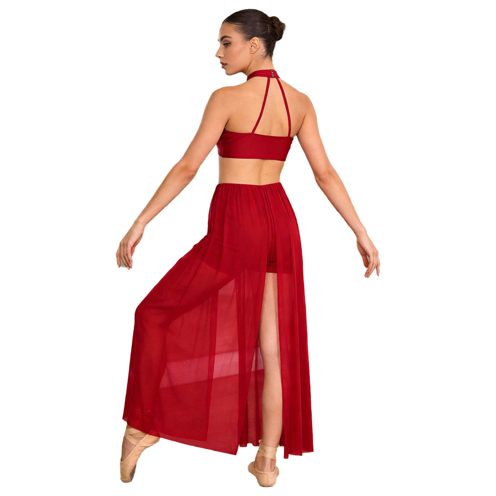 Robe de danse lyrique pour femmes, costumes de spectacle, robe une pièce à sequins et dos nu, tenue de danse pour la danse moderne, soirée de bal