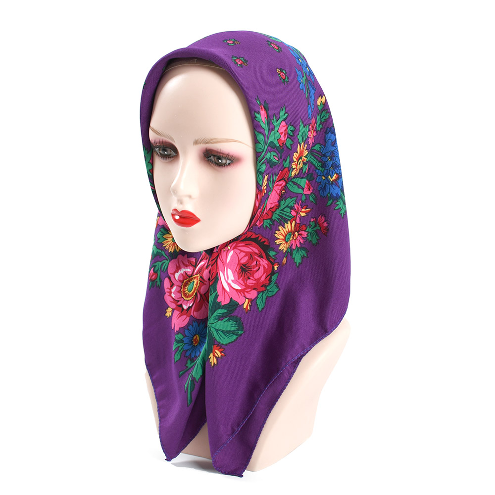 Paréo de luxe pour femmes, accessoires, bandeau carré, mouchoir de tête russe, Bandana, Style imprimé ethnique, 70CM