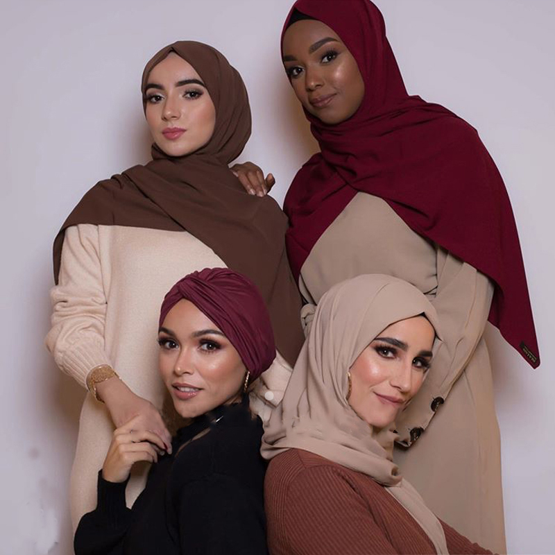 Écharpe en mousseline de soie pour femme, multicolore, douce, bulle, hijab, enveloppement, foulard, châles, bandeau, musulman, aviation, nouveau
