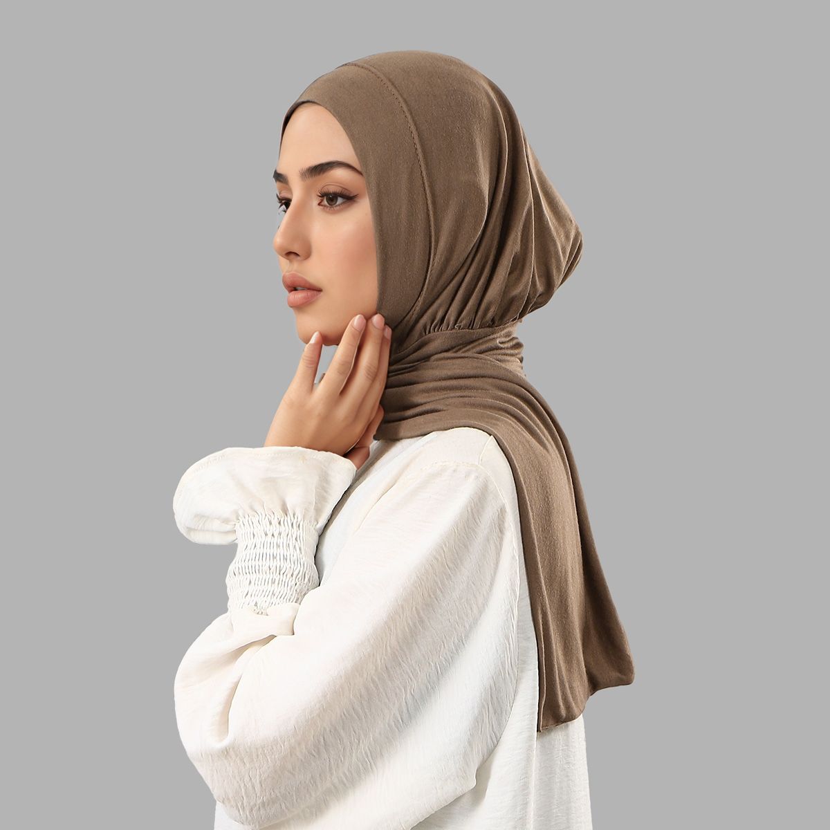 Hijab instantané en jersey pour femmes musulmanes, bonnet avec bouton, turban uni, islam, Ramadan, foulards doux et respirants, foulard élastique