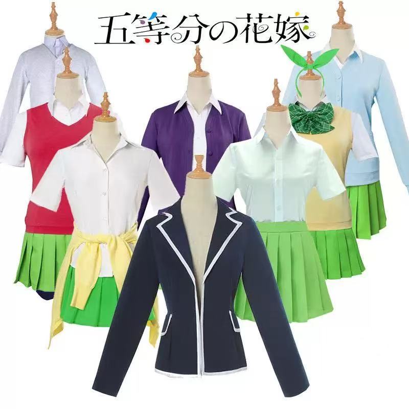 Costume de cosplay Anime Nakano Ichika, tenue des Quintuplets, vêtements de carnaval d'Halloween, uniforme JK Miku Nakano