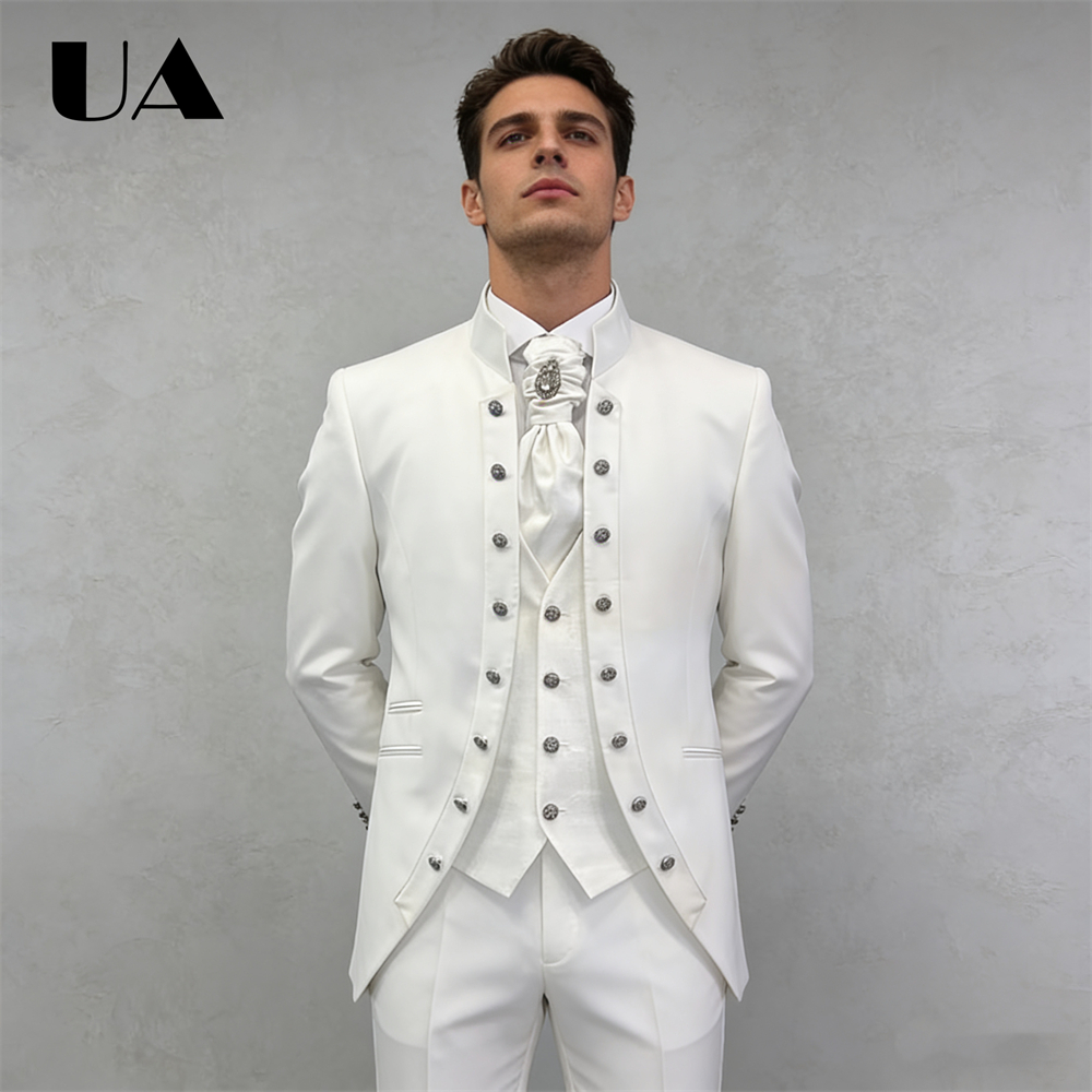 Costume formel 3 pièces pour hommes de Style Affrica (veste gilet pantalon) costume de mariage sur mesure pour le marié et le meilleur homme ULBYANRY