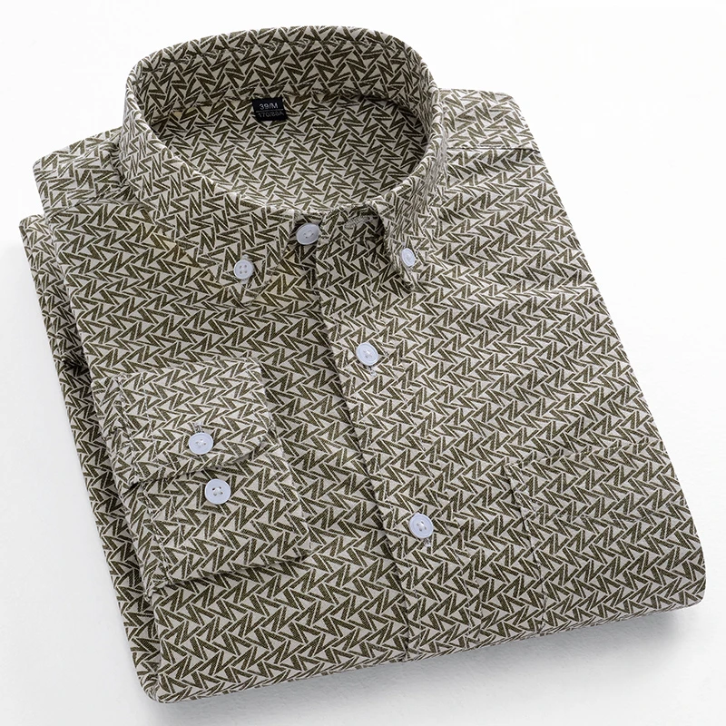 Chemises décontractées à manches longues pour hommes, tendances coréennes, coupe ajustée, chemise unie 100% coton, hauts à carreaux et rayures, vêtements de créateur doux