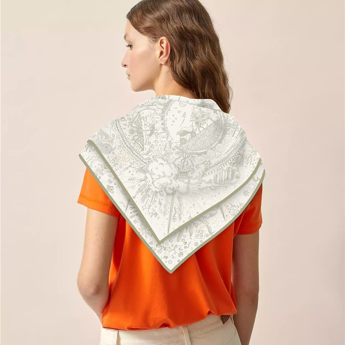 Foulard en soie sergé de 90cm, châle de marque de luxe, écharpe carrée imprimée pour femmes, Hijabs, Bandana, Foulard, foulard de tête