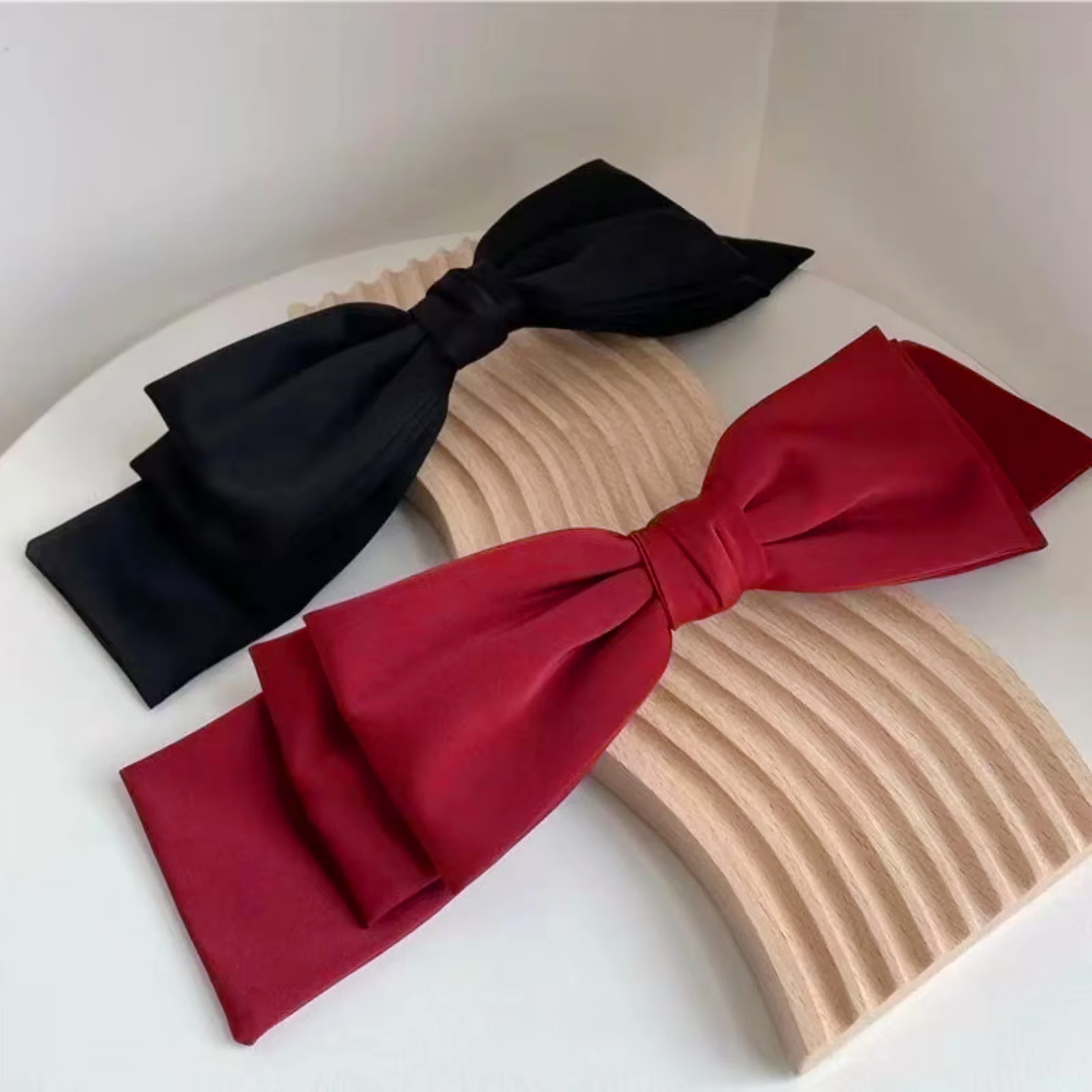 Nouvelle Grande Pince à Cheveux en Satin, Nœuds pour Cheveux, Rose Uni, Noir, Multi-couches, Épingles à Cheveux Coréennes Tendance pour Accessoires Capillaires