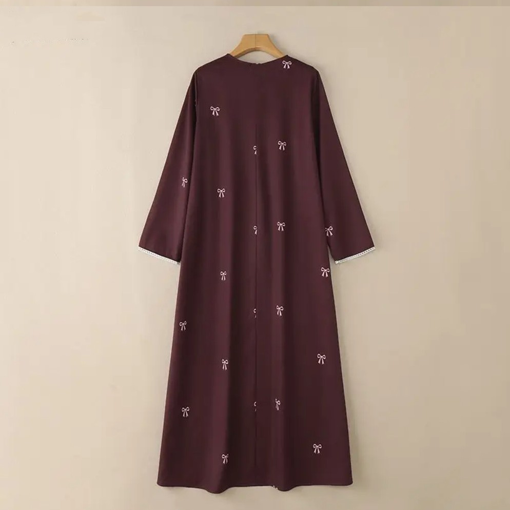Robe d'Aïd Abaya pour femmes, robes modestes musulmanes, robe longue à imprimé nœud, Vestidos saoudiens, Kaftan, Abayas du Maroc, Jalabiya de Dubaï, Ramadan