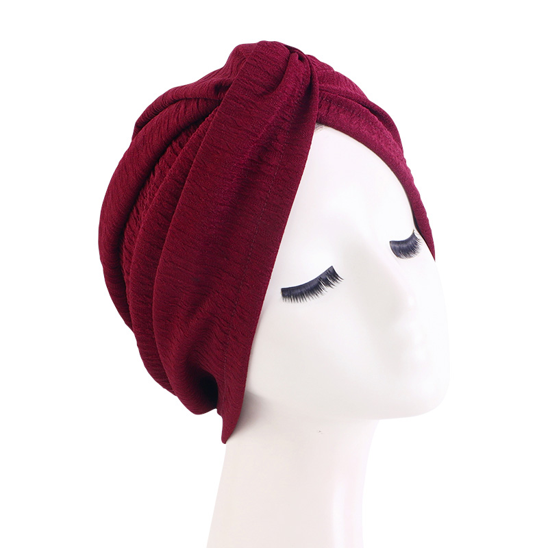 Bonnet de chimio élastique pour femmes, Turban à nœud torsadé, Hijab, couvre-chef, accessoires contre la perte de cheveux