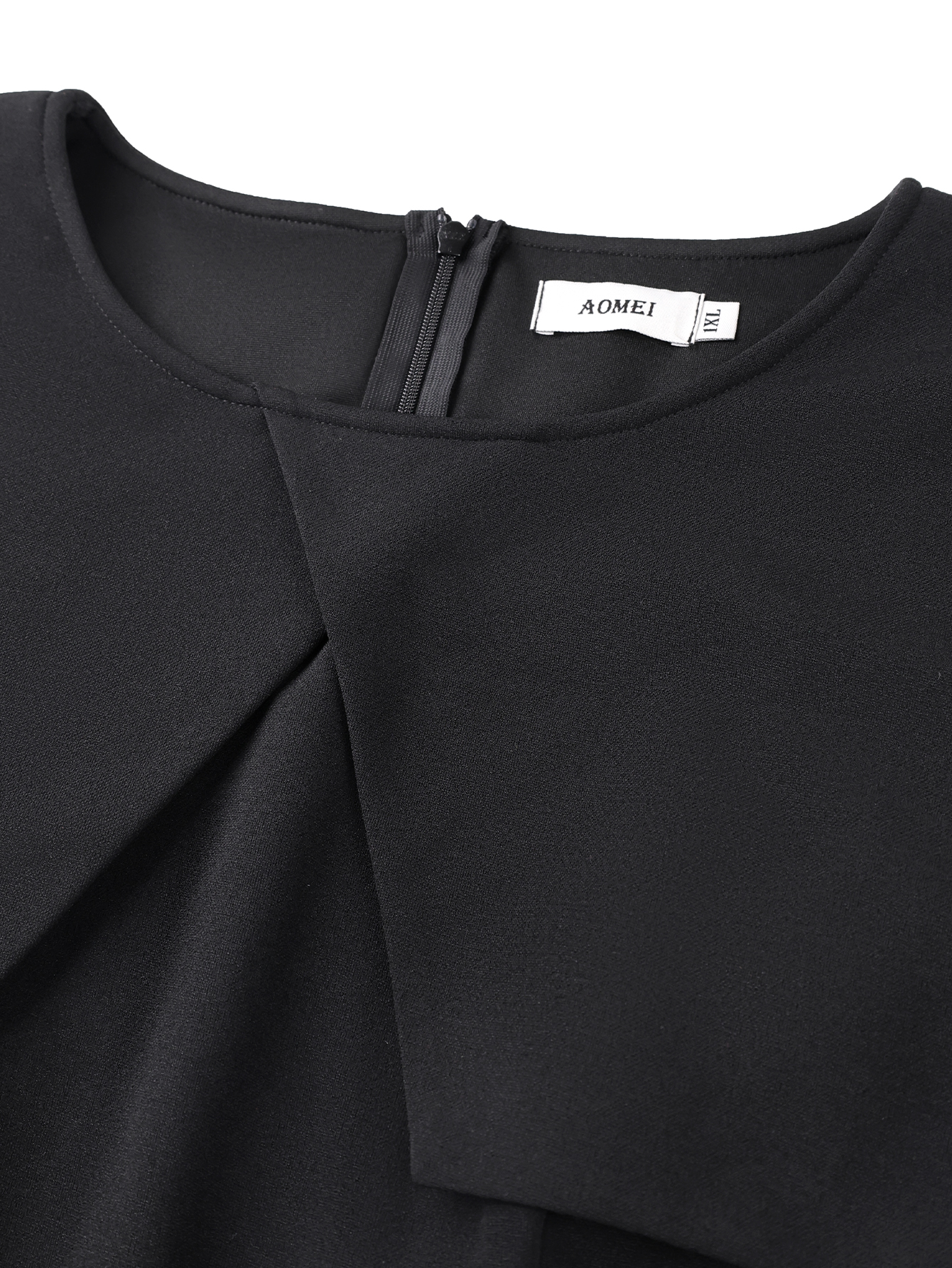 Robe élégante noire en dentelle pour femme, col cape, manches longues en dentelle transparente, ceinture, ourlet plissé évasé, idéale pour l'église, les mariages, les invitées et les soirées formelles