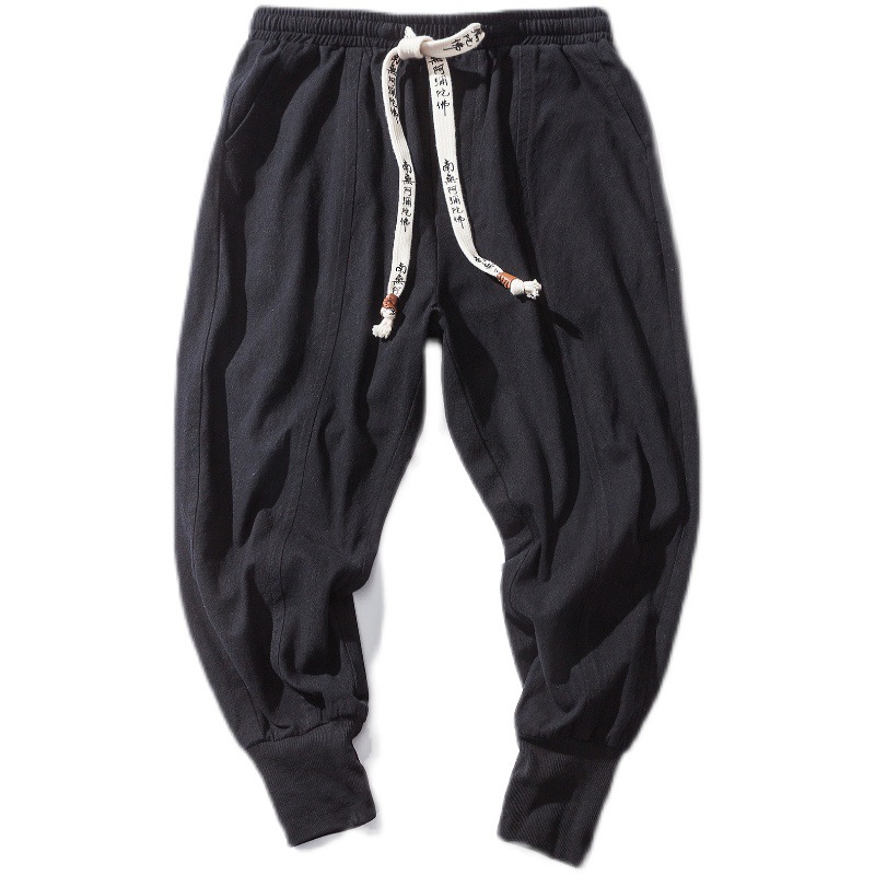 FGKKS-Pantalon Sarouel en Coton pour Homme, Vêtement Décontracté de Couleur Unie, à la Mode, Grande Taille